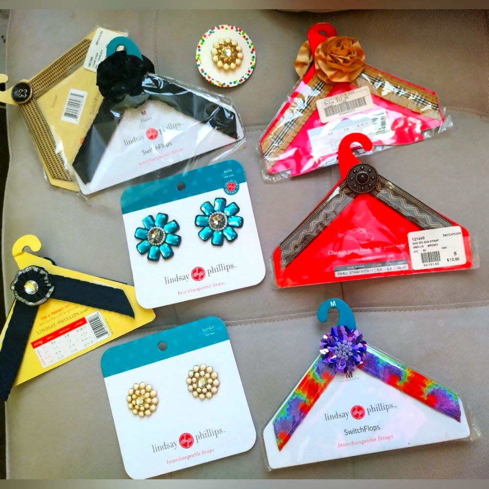 Lindsey Phillips interchangeable shoe snaps NEW! Set of 9 pieces